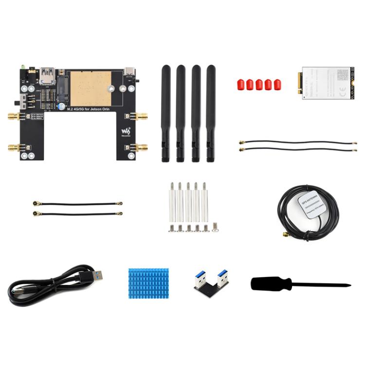 For Jetson Orin WAVESHARE 5G / 4G / 3G Module, Includes RM520N-GL Module, Supports 5G NSA And SA Networking, GNSS Positioning