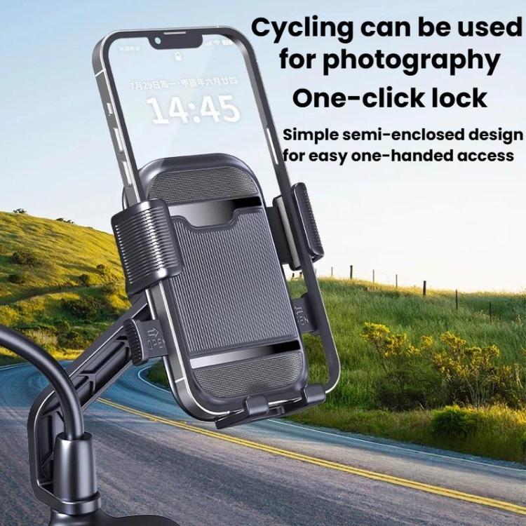 XY-106 Motorcycle Bike Shockproof Anti-Slip Phone Mount Rotatable Navigation Holder For Riders, Style: Rearview Mirror