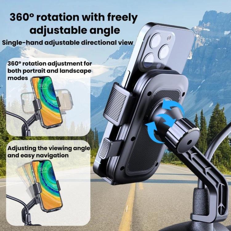 XY-106 Motorcycle Bike Shockproof Anti-Slip Phone Mount Rotatable Navigation Holder For Riders, Style: Handbar