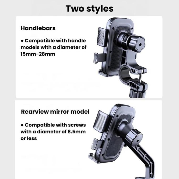 XY-106 Motorcycle Bike Shockproof Anti-Slip Phone Mount Rotatable Navigation Holder For Riders, Style: Handbar
