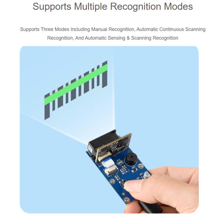 WAVESHARE Barcode QR Code Scanning Module Type E Metal Casing DPM Code Reading Onboard USB UART Dual Interfaces - 32387