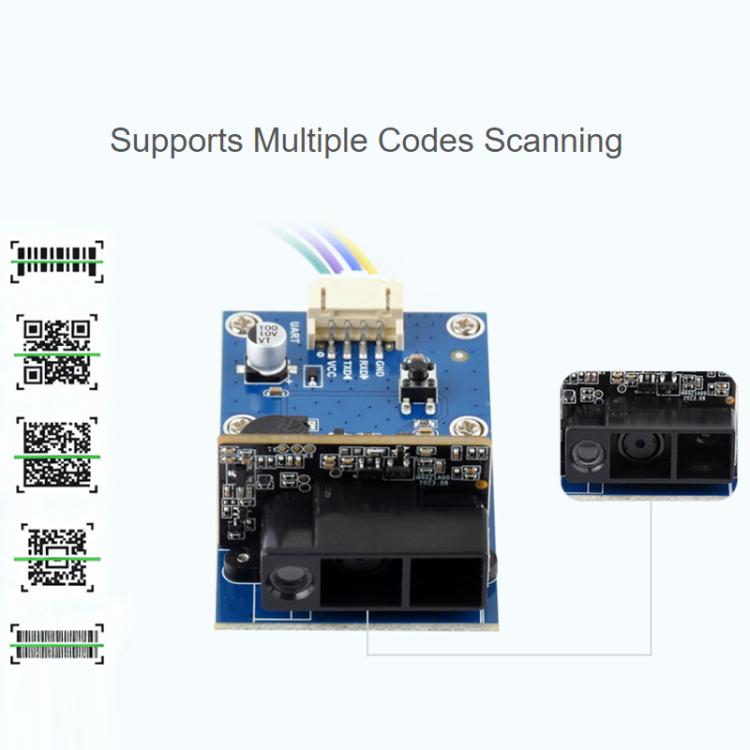 WAVESHARE Barcode QR Code Scanning Module Type E Metal Casing DPM Code Reading Onboard USB UART Dual Interfaces - 32387