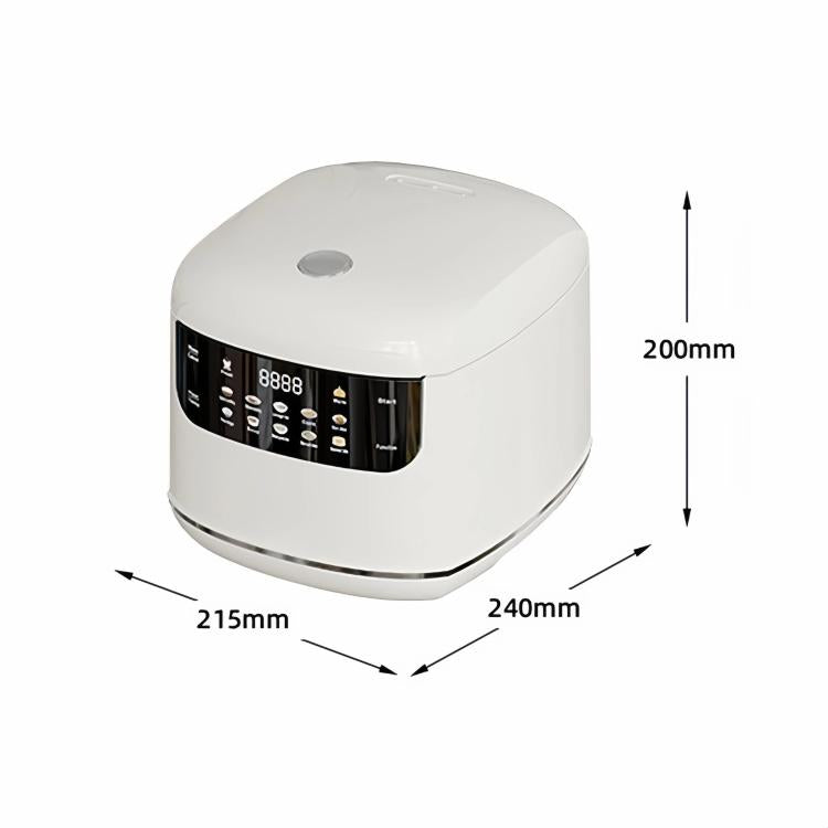400W 2L Electric Rice Cooker with Color Screen 10 Preset Menus, 24H Smart Booking for 1-2 People EU Plug 220V - White