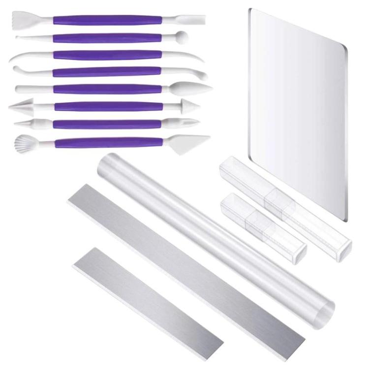 14pcs Pottery Tools Stone Clay Sculpting Knife Acrylic Rod DIY Shaping Board