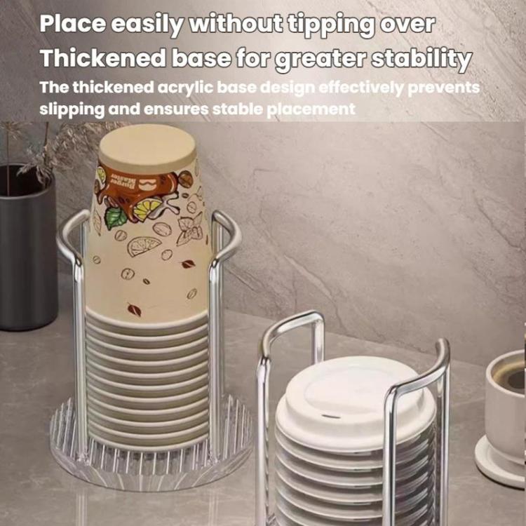Acrylic Paper Cup Holder Single-Use Cup Dispenser, Spec: Single Cup Silver