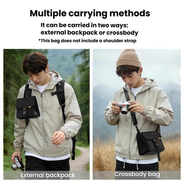 Cwatcun D258 Compact DSLR Mirrorless Camera Carry Case Outdoor Photography Bag - Black
