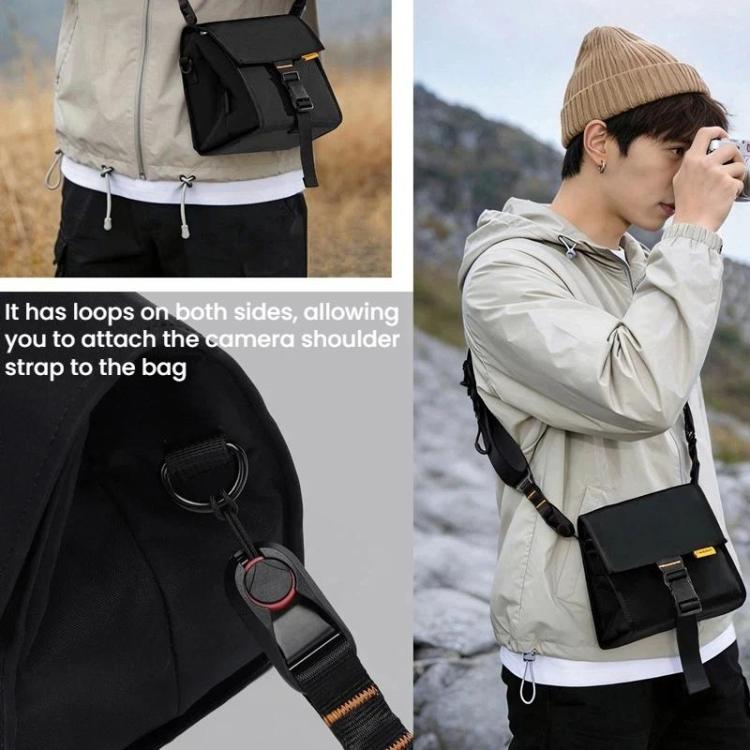 Cwatcun D258 Compact DSLR Mirrorless Camera Carry Case Outdoor Photography Bag - Black