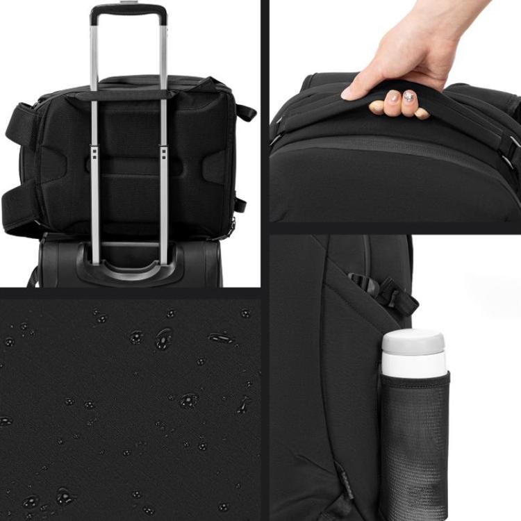 Cwatcun D248 Medium Camera Bag Waterproof High Capacity DSLR Digital Camera Backpack - Black