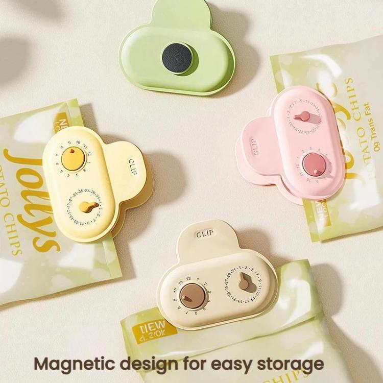 5pcs /Pack Refrigerator Sealing Clips With Date Mark Ring Food Magnetic Sealing Pads