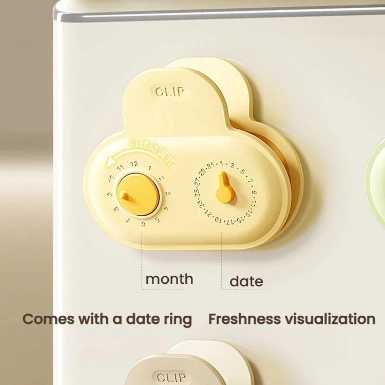5pcs /Pack Refrigerator Sealing Clips With Date Mark Ring Food Magnetic Sealing Pads