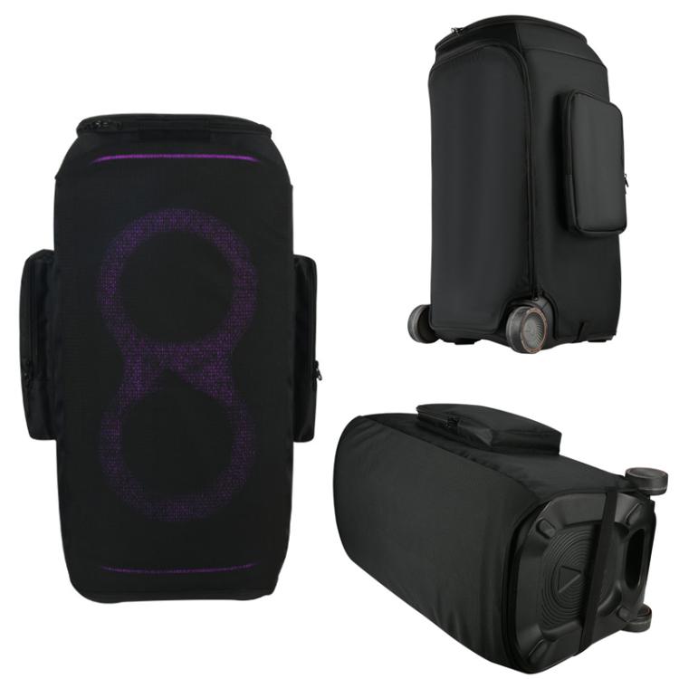For JBL Partybox Stage 320 Speaker Upgraded Cover with Dual Side Pockets Nylon Mesh Case - Black