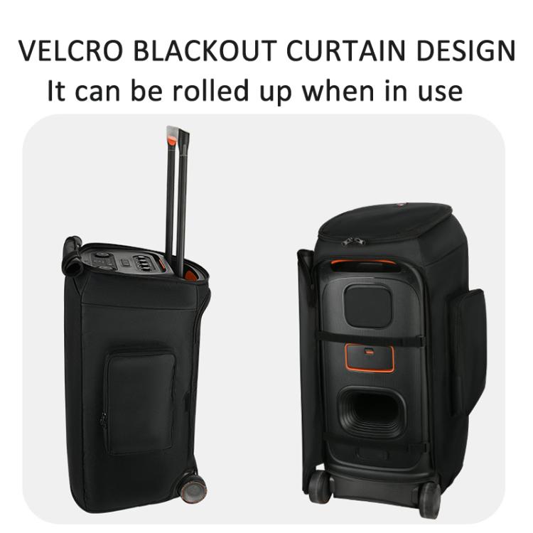 For JBL Partybox Stage 320 Speaker Upgraded Cover with Dual Side Pockets Nylon Mesh Case - Black