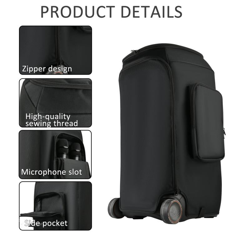 For JBL Partybox Stage 320 Speaker Upgraded Cover with Dual Side Pockets Nylon Mesh Case - Black