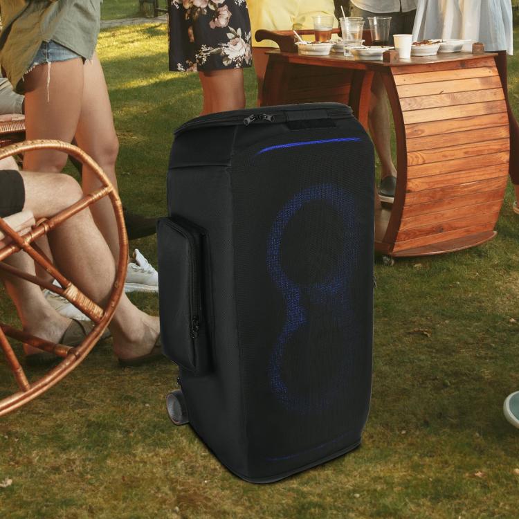 For JBL Partybox Stage 320 Speaker Upgraded Cover with Dual Side Pockets Nylon Mesh Case - Black