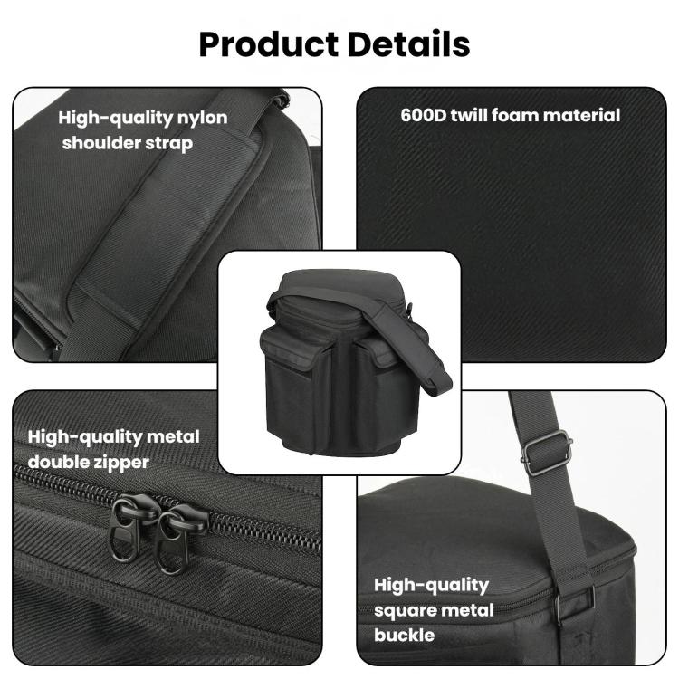 Crossbody Bag For Bose S1 Pro And S1 Pro+ Speaker Dual Pocket Shoulder Case - Black