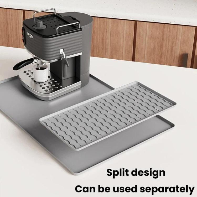 Silicone Coffee Machine Mat Non-Slip Heat-Resistant Draining Tray For Dining Table, Style: Vertical Stripes Black