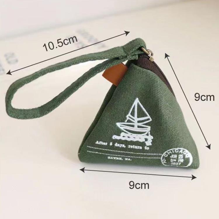2pcs Retro Zongzi-Shaped Coin Purse Mini Canvas Coin Bag - Style and Color Delivery Random