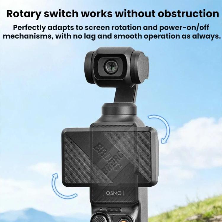 For DJI Osmo Pocket 3 BRDRC Foldable Screen Protector Sunshade - Black
