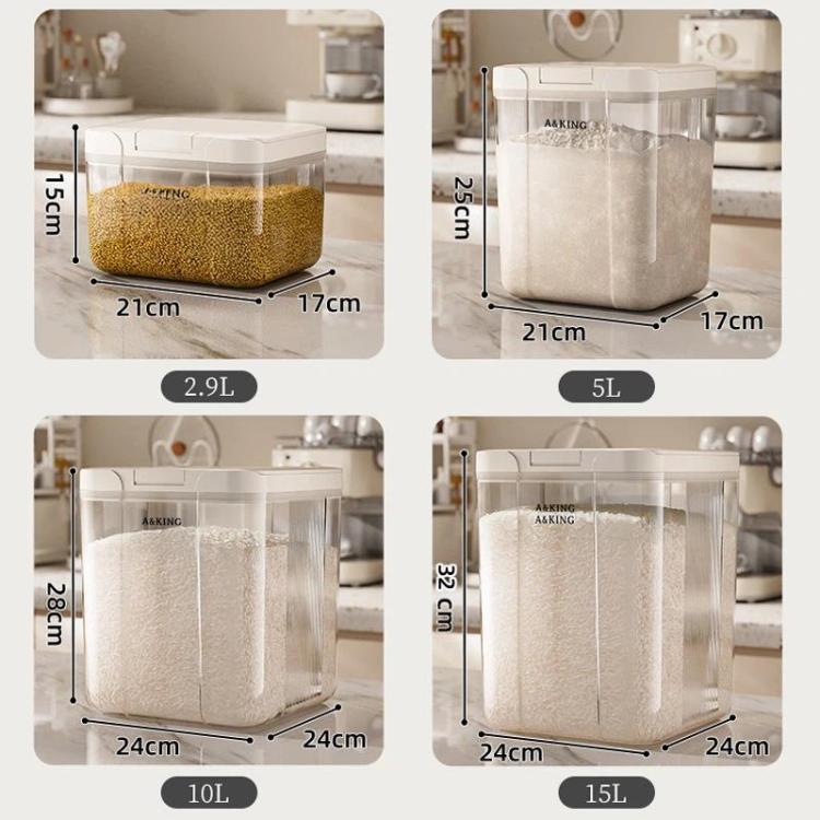 Press Flip Lid Rice Bucket For Home Kitchen Insect-Proof & Moisture-Proof Cereal Storage Container, Spec: 5L