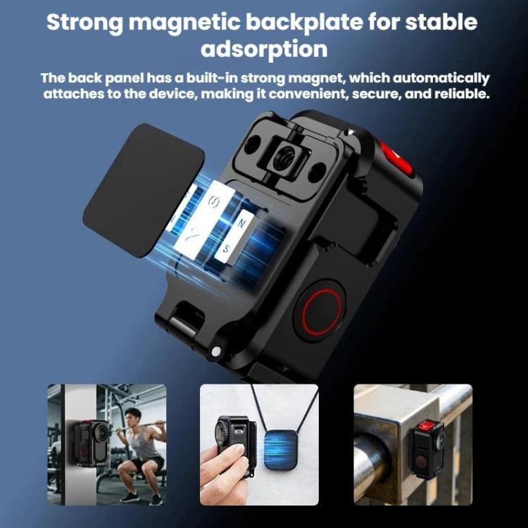 For DJI Osmo Nano Flymile Magnetic Expansion Bracket Metal Cage Protective Frame - Black