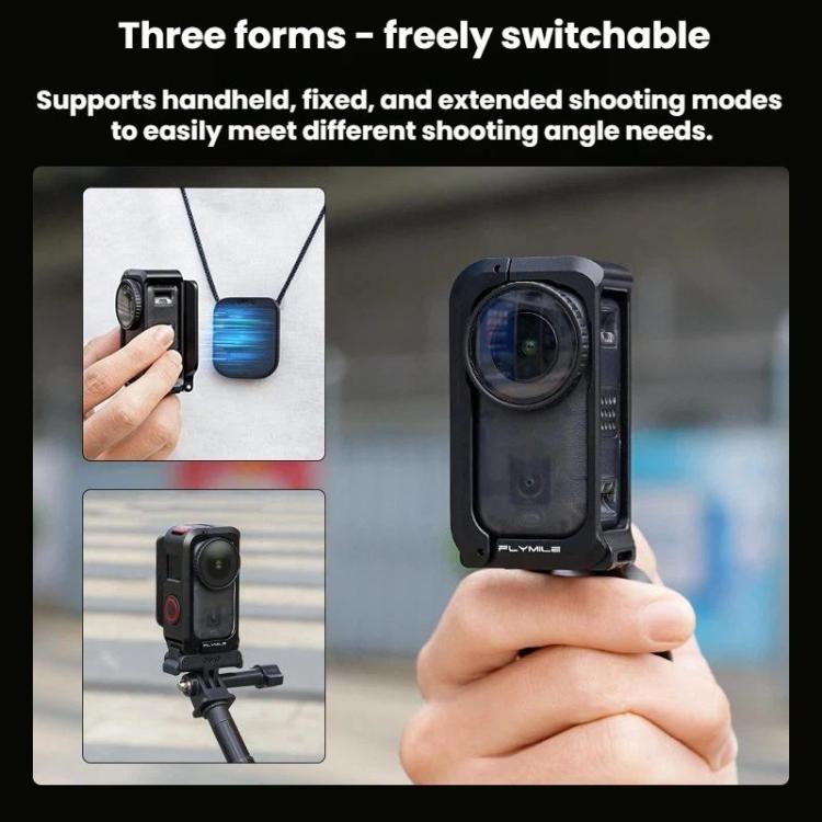 For DJI Osmo Nano Flymile Magnetic Expansion Bracket Metal Cage Protective Frame - Black