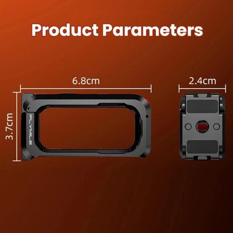 For DJI Osmo Nano Flymile Metal Cage Protective Case Extension Frame - Black