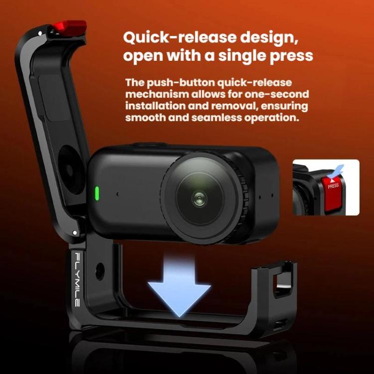 For DJI Osmo Nano Flymile Metal Cage Protective Case Extension Frame - Black