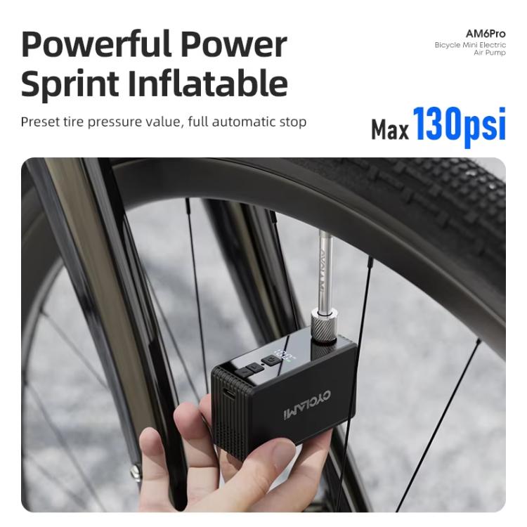 CYCLAMI AM6pro Mini Inflatable Pump Portable High-Pressure Brushless Electric Bike Air Pump With Display