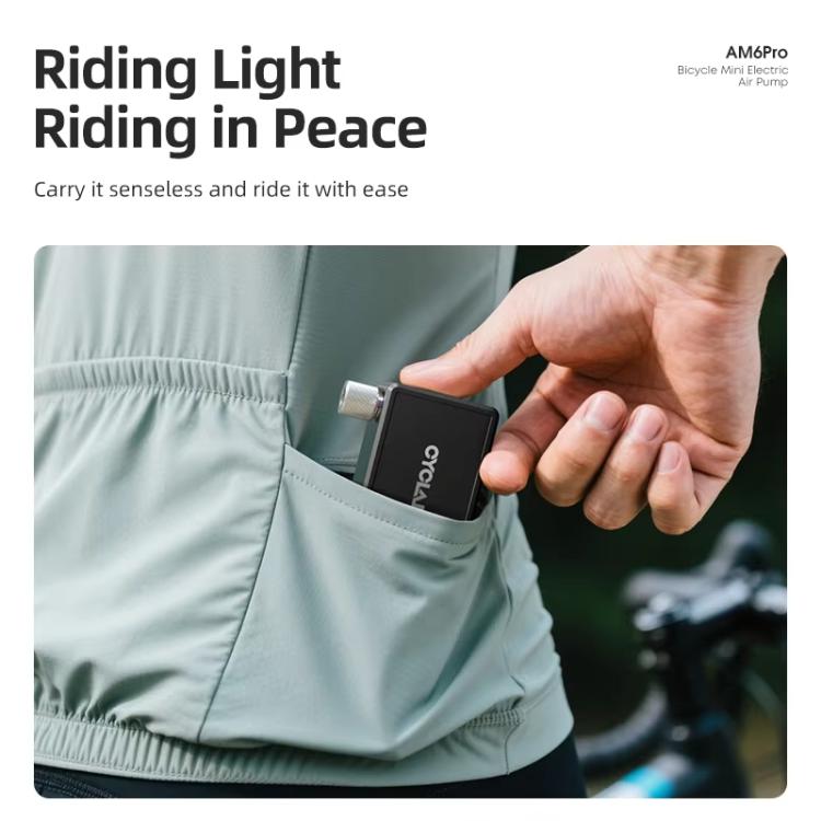 CYCLAMI AM6pro Mini Inflatable Pump Portable High-Pressure Brushless Electric Bike Air Pump With Display