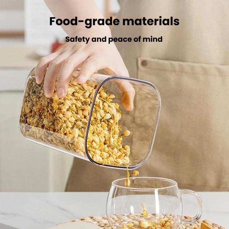 Press Vacuum Food Storage Jar Kitchen Canister For Coffee Beans & Grains, Spec: 380ml White Yellow