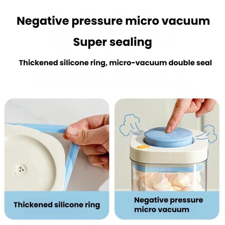 Press Vacuum Food Storage Jar Kitchen Canister For Coffee Beans & Grains, Spec: 380ml White Yellow