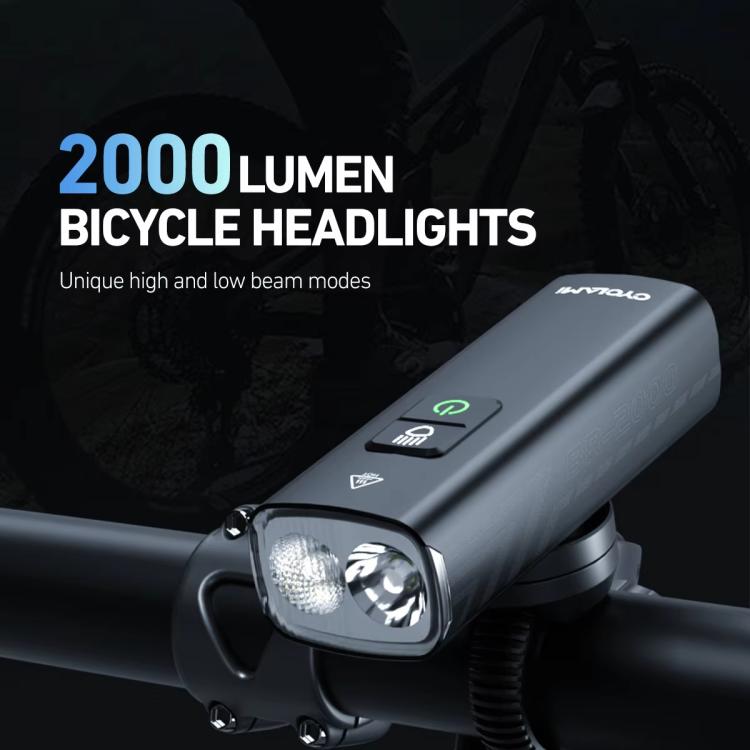 CYCLAMI BR2000 High-Capacity Rechargeable Bike Headlight Powerful Night Riding Flashlight