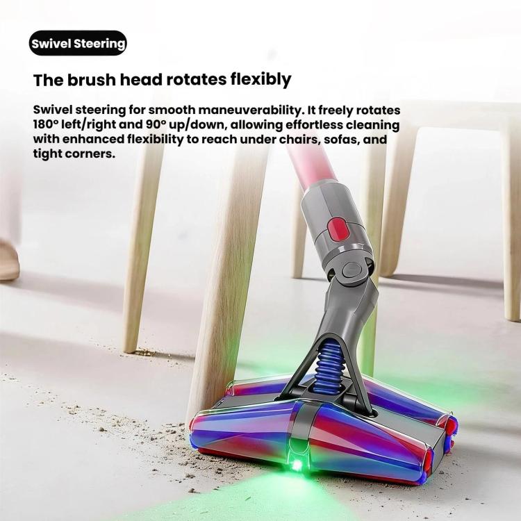 4-Conical Fluffy Roller Head For Dyson V7 V8 V10 V11 V15 with Dual-Side Green Laser Dust Illumination