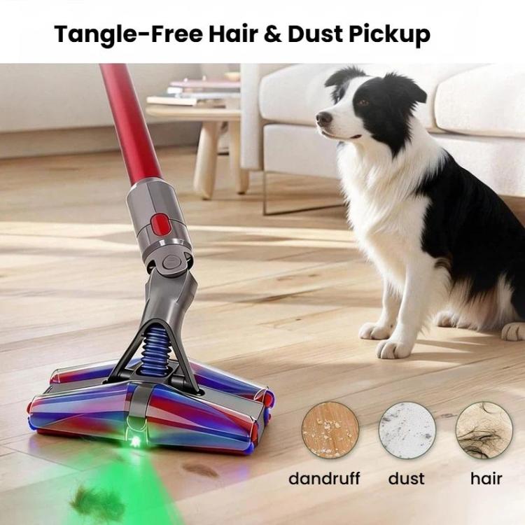4-Conical Fluffy Roller Head For Dyson V7 V8 V10 V11 V15 with Dual-Side Green Laser Dust Illumination