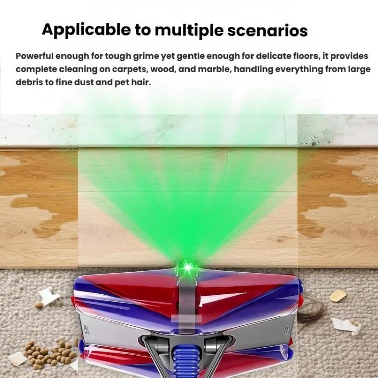 4-Conical Fluffy Roller Head For Dyson V7 V8 V10 V11 V15 with Dual-Side Green Laser Dust Illumination