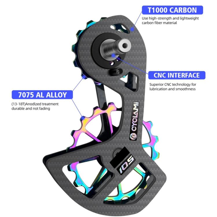 CYCLAMI Shifter Carbon Fiber Road Bike Ceramic Rear Derailleur Large Pulley For Shimano R7000