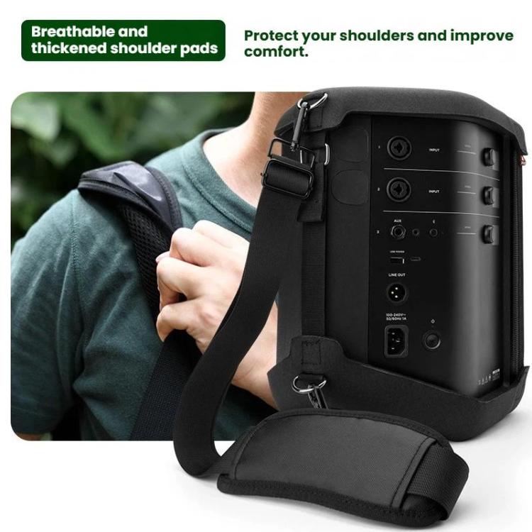 For Bose S1 Pro+ Speaker Protective EVA Carrying Case with Shoulder Strap - Black