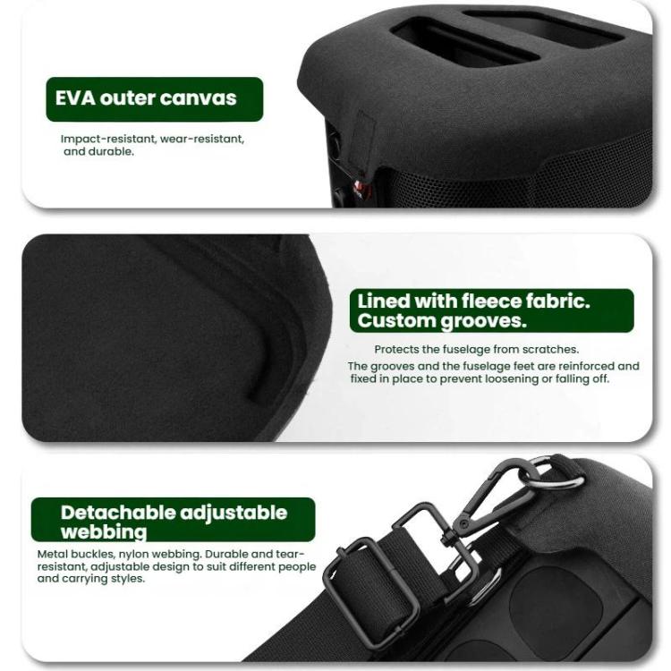 For Bose S1 Pro+ Speaker Protective EVA Carrying Case with Shoulder Strap - Black