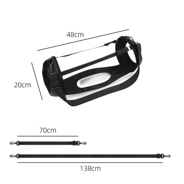 For JBL Boombox 3 Speaker Portable Carrying Sling Shoulder Strap PU Case for Easy Travel - Black