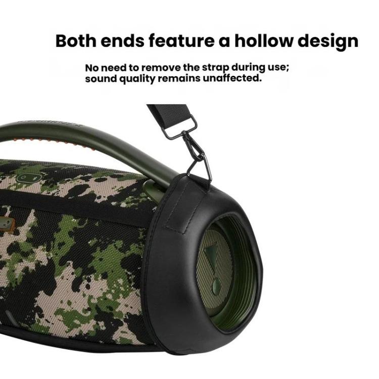 For JBL Boombox 3 Speaker Portable Carrying Sling Shoulder Strap PU Case for Easy Travel - Black