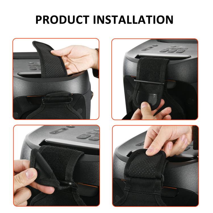 For JBL Partybox Series Microphone Holder Universal Storage Bag Strap Mount - Black