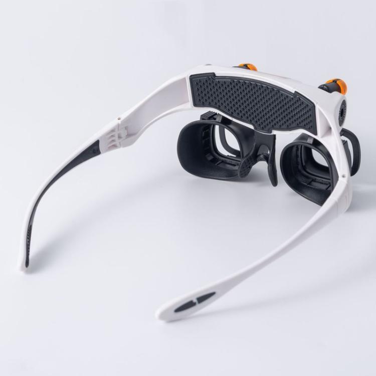 USB Rechargeable Headband Magnifier With 5 Interchangeable Lens Pairs 2X 4X 6X 10X 13X And Dual LED Lights - RJS223-21SXC
