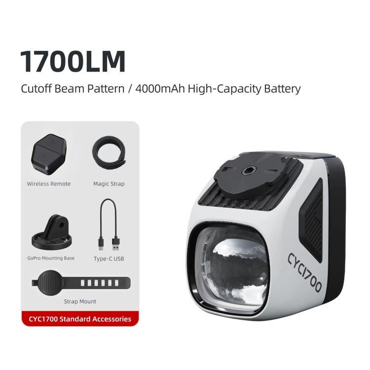 CYCLAMI CYC1700 Bicycle Remote-Controlled Headlight High Power Night Riding Flashlight