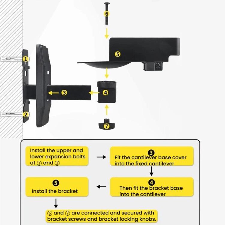 LKT-383 Adjustable Angle Wall Mount Speaker Stand Surround Sound Monitor Speaker Bracket