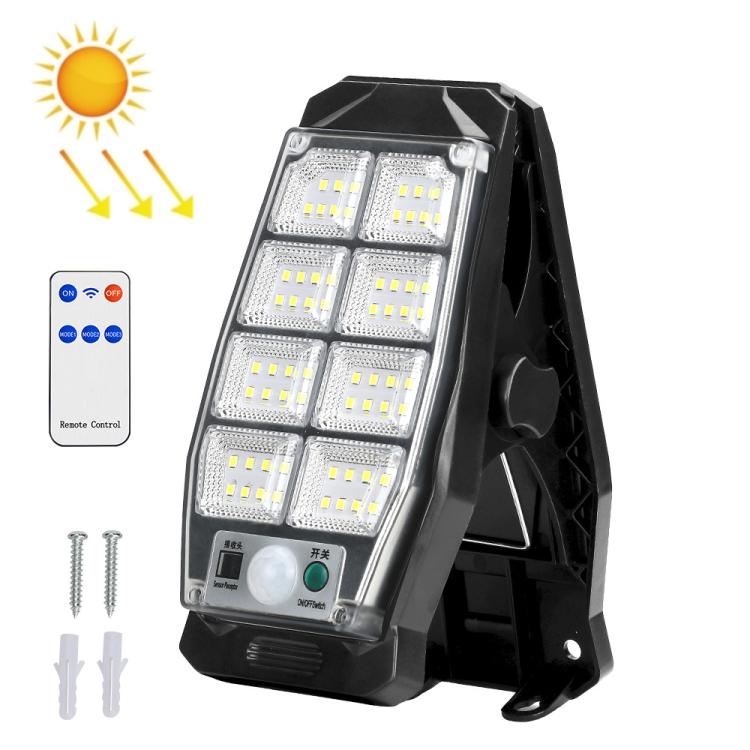 Solar Waterproof Clip-On Wall Light Outdoor Garden Fence Light Motion-Sensing Pathway Lamp, Spec: 8 Cells LED Remote Control