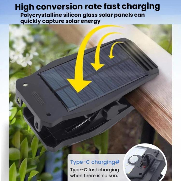 Solar Waterproof Clip-On Wall Light Outdoor Garden Fence Light Motion-Sensing Pathway Lamp, Spec: 2 Cells COB