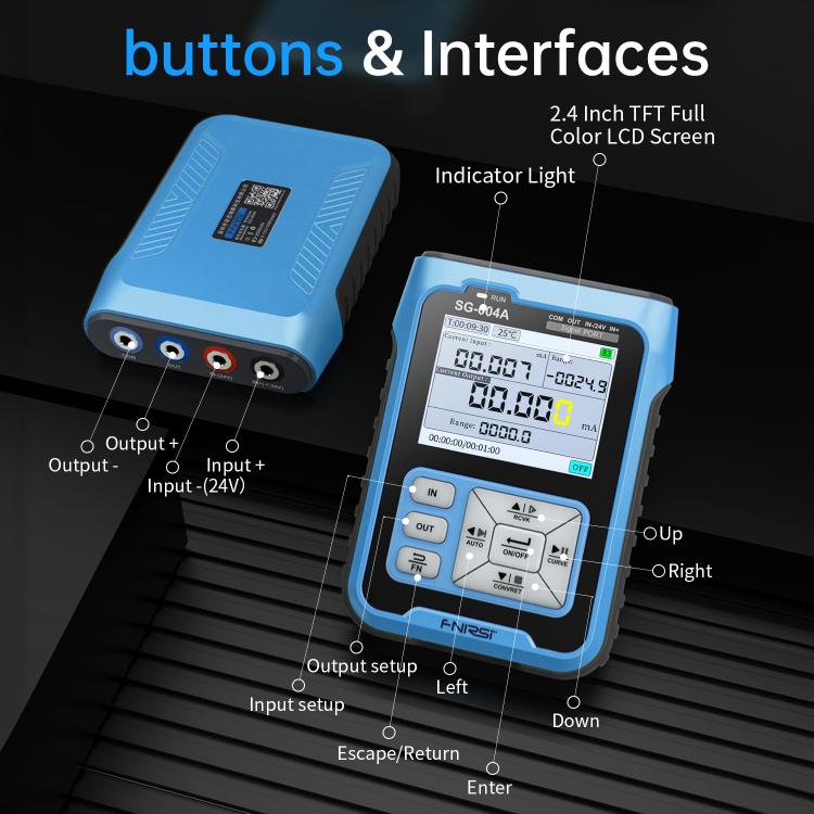 FNIRSI 4-20mA Multi-Function Signal Generator Current Pressure Thermal Resistance Calibrator, EU Plug - Blue