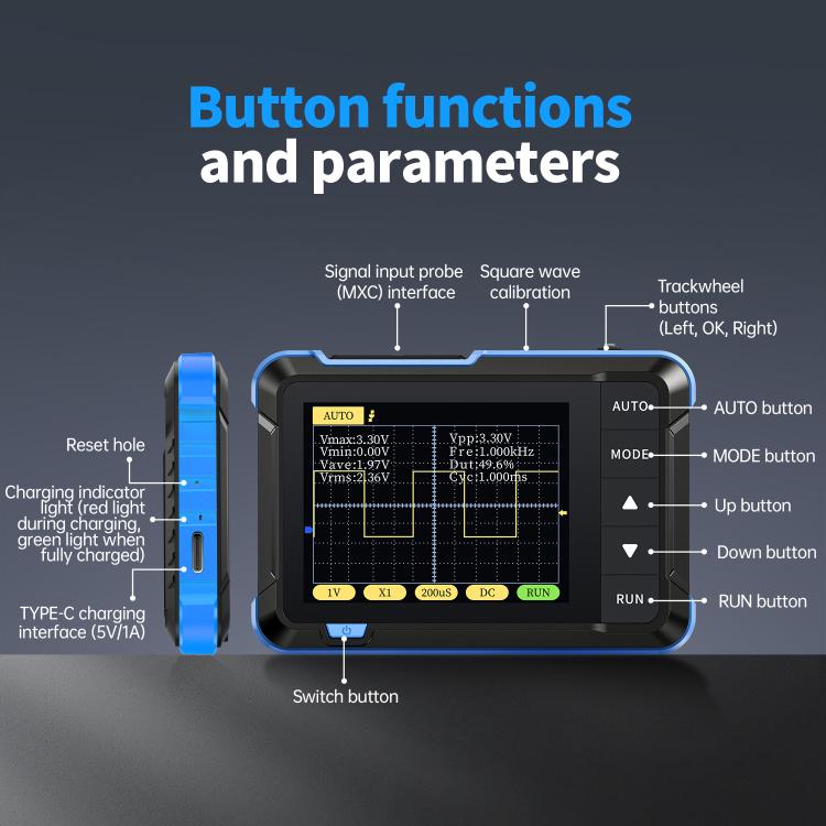 FNIRSI Handheld Small Digital Oscilloscope For Maintenance, Specification: Upgrade