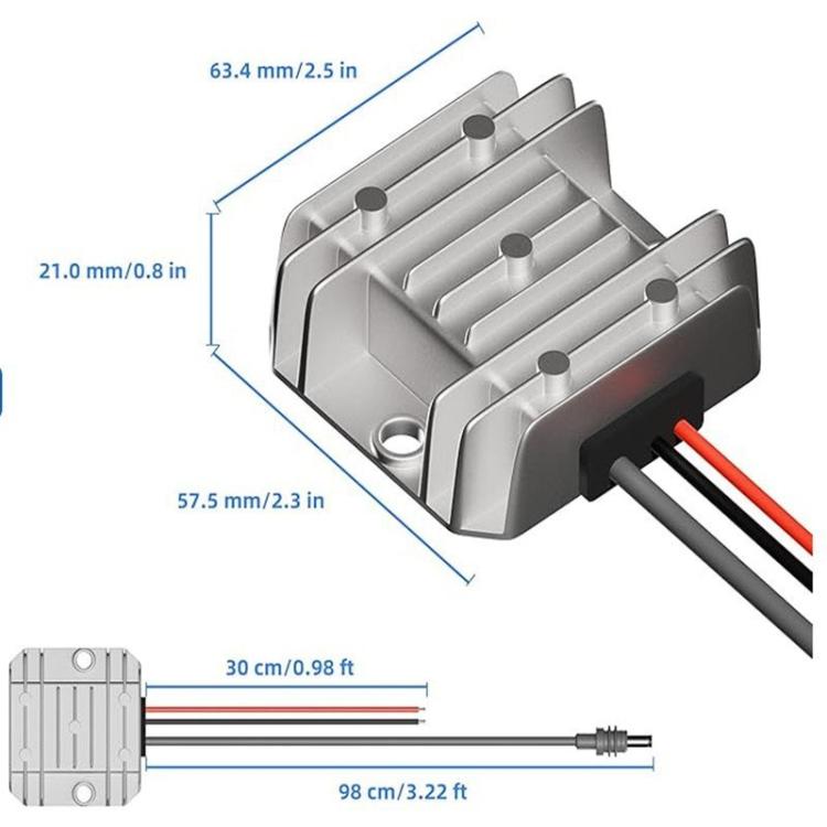12V/24V To 30V 3.5A DC Power Converter, Specification: With 1M DC Cable + Fuse