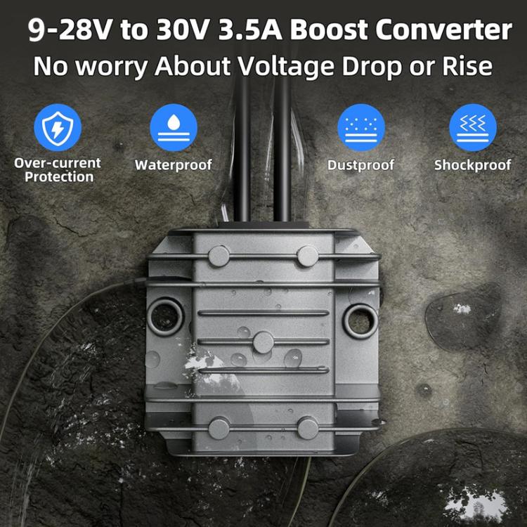 12V/24V To 30V 3.5A DC Power Converter, Specification: With 1M DC Cable